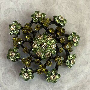 Crystal Green Brooch, Pre-Owned
